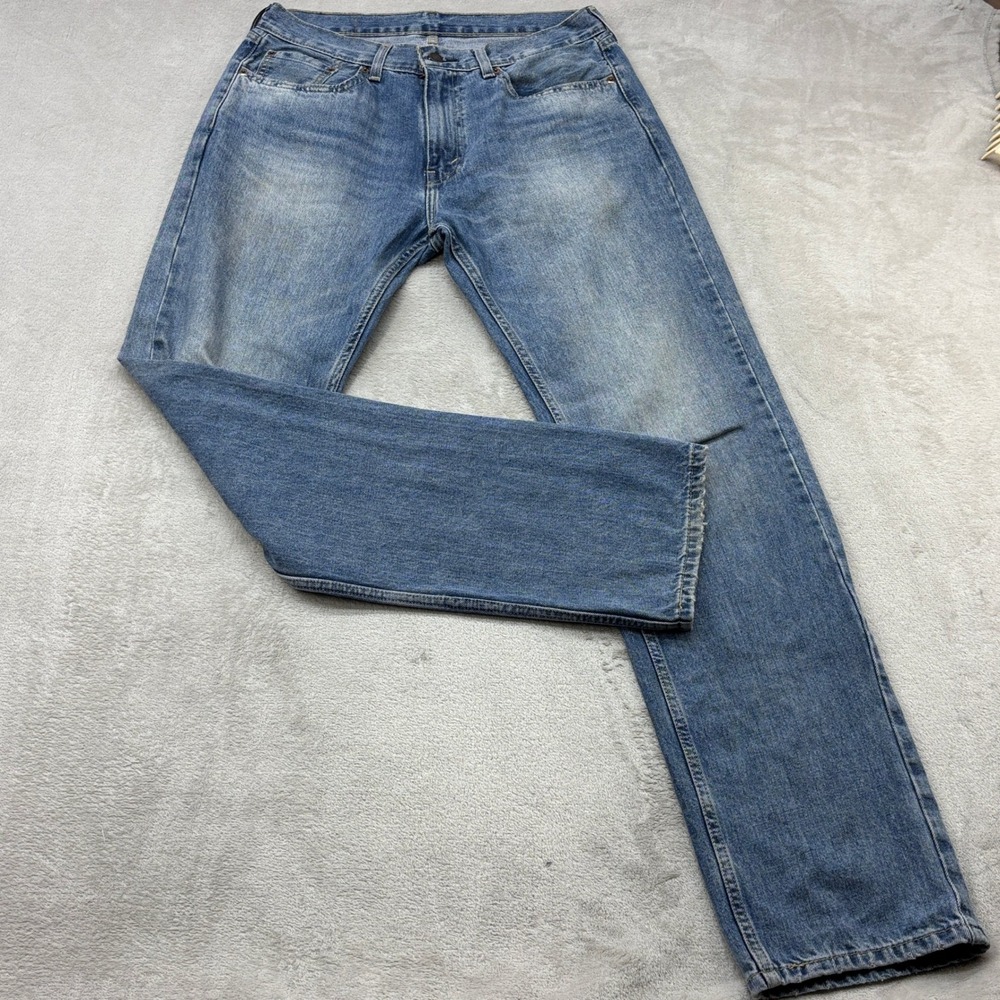Levi's 505 Straight Leg Jeans Mens 32x32 Blue Medium Wash Faded Denim Preppy